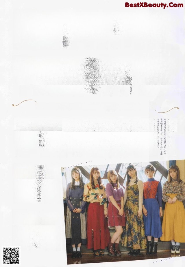 A group of girls standing next to each other in a magazine.